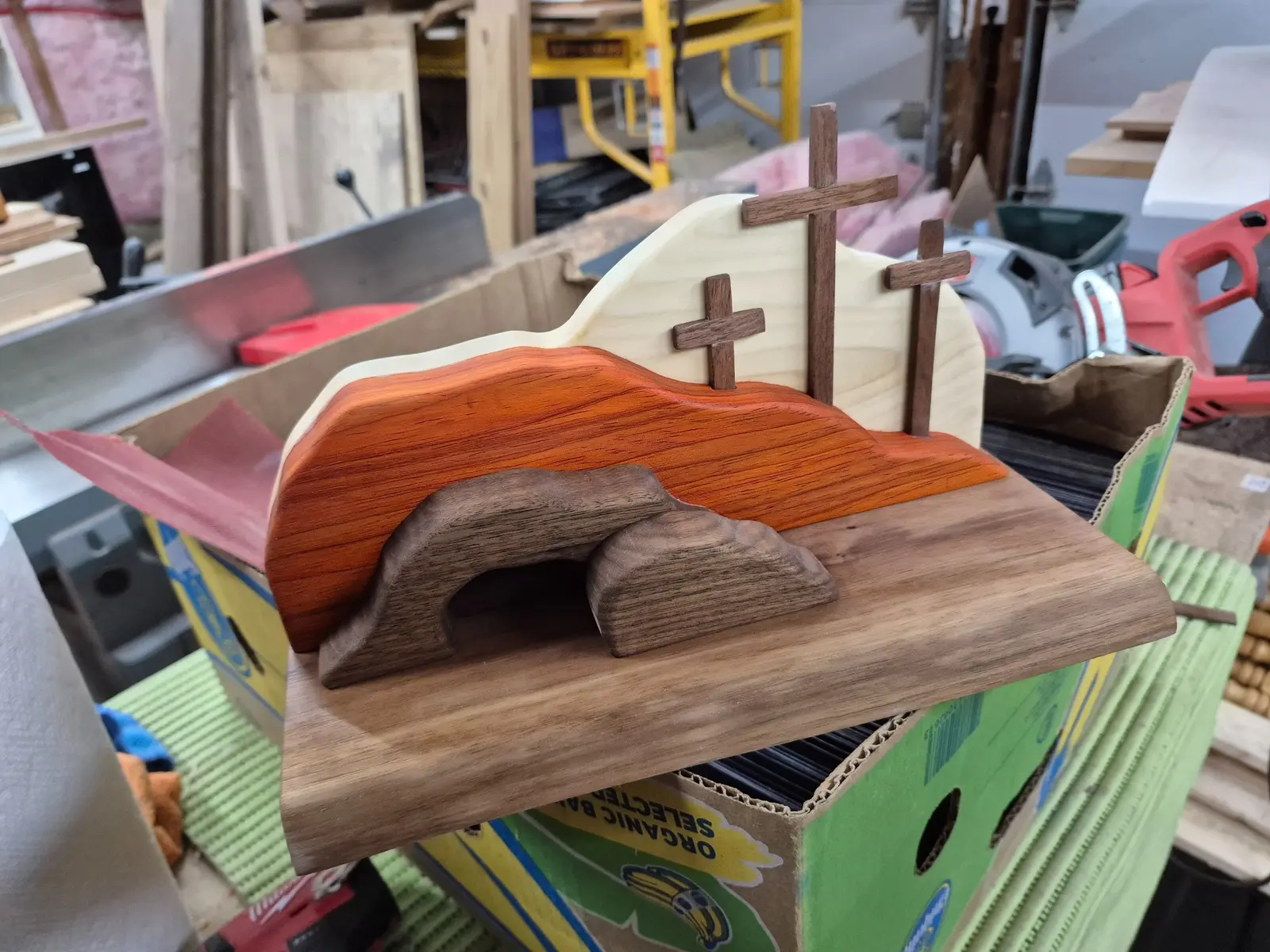 He Is Risen — Wooden Resurrection Scene detail 3