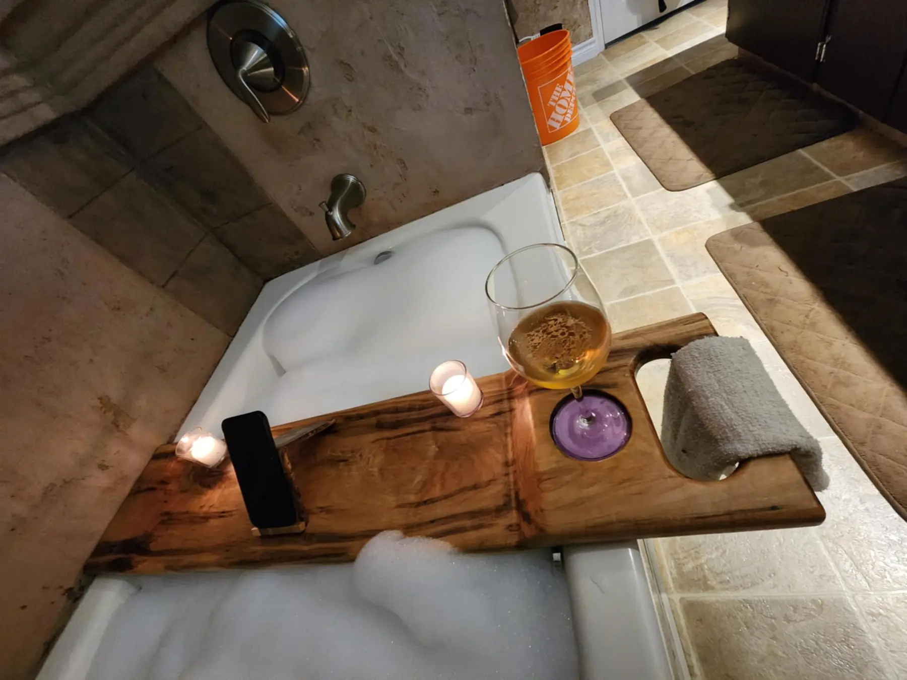 Violet Veins — Ambrosia Maple Bath Caddy detail 8