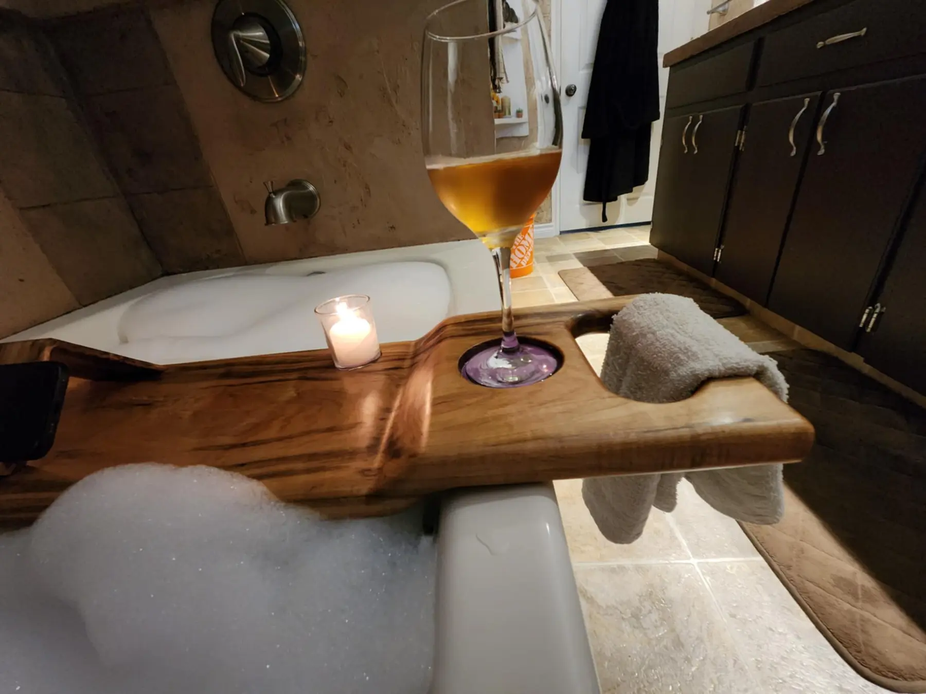 Violet Veins — Ambrosia Maple Bath Caddy detail 10