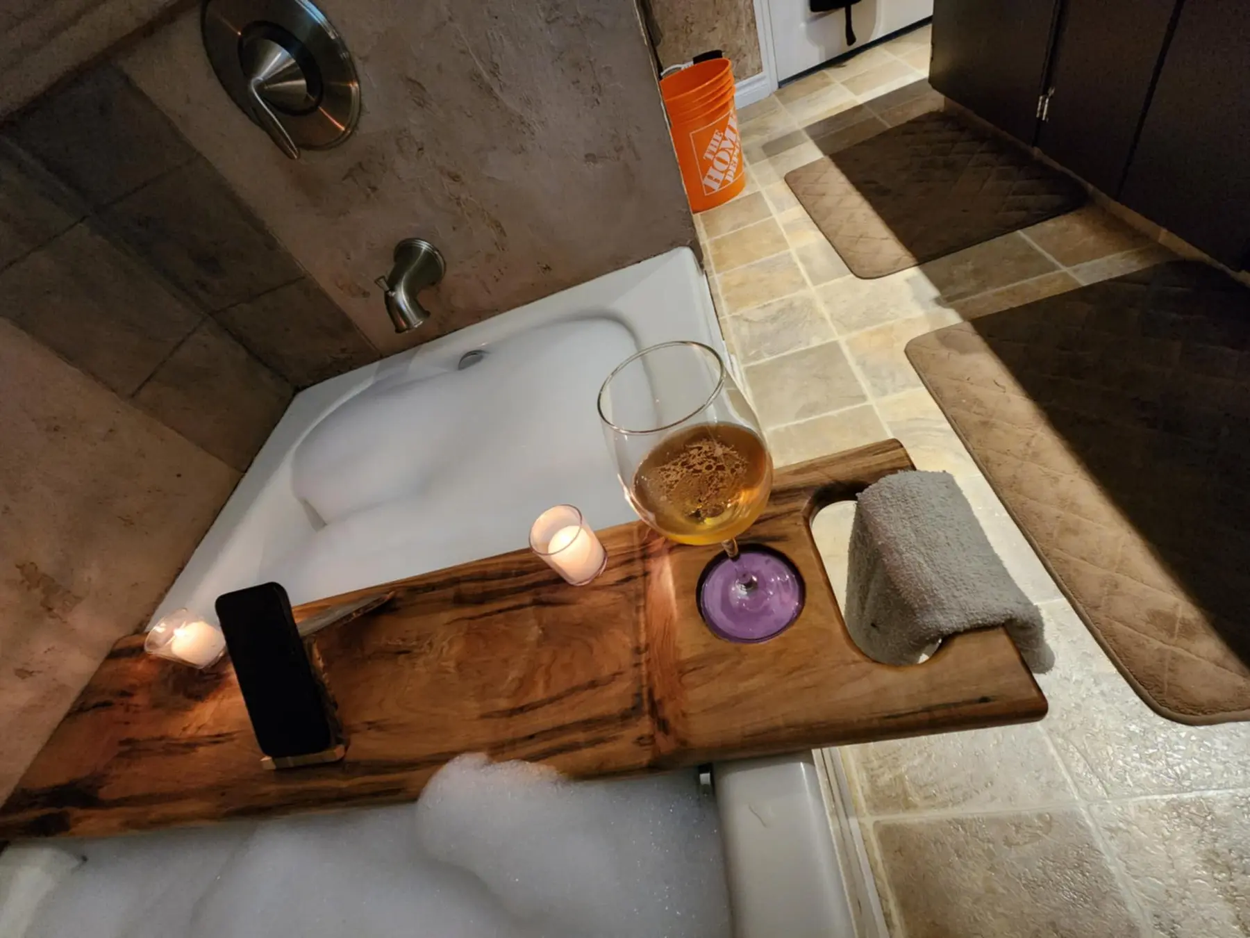 Violet Veins — Ambrosia Maple Bath Caddy detail 13